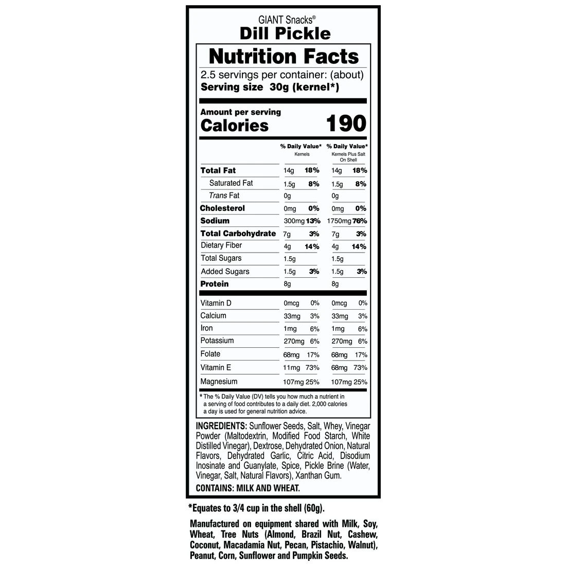 Giant Snacks Inc Giants Dill Pickle Sunflower Seeds, 5 OZ - Image 2