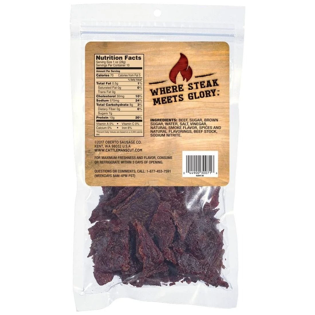 Cattleman's Cut Original Beef Jerky, 53355, 10 OZ - Image 2