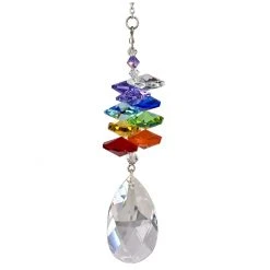 Woodstock Chimes Crystal Rainbow Cascade - Almond, CCAL