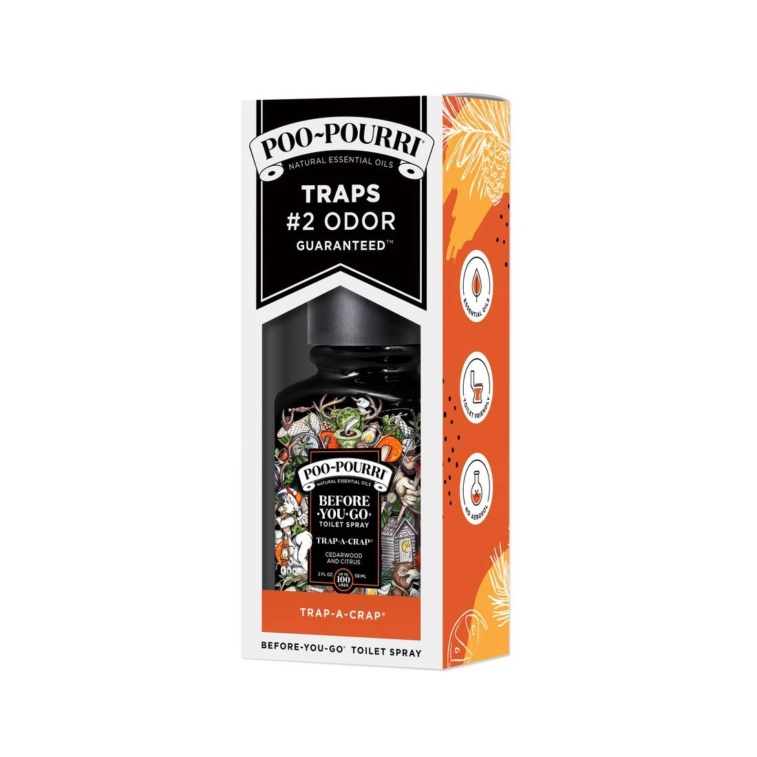 Poo-Pourri Trap-a-Crap Boxed Toilet Spray, SET-2OZ-TRAP-V1, White / Black - Image 2