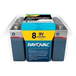 Rayovac Max Alkaline Battery, 8-Pack, A1604-8PPK, 9V
