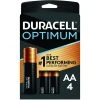 Duracell Optimum Alkaline Batteries, 4-Pack, DUROPT1500B4, AA