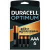 Duracell Optimum Alkaline Batteries, 6-Pack, DUROPT2400B6, AAA