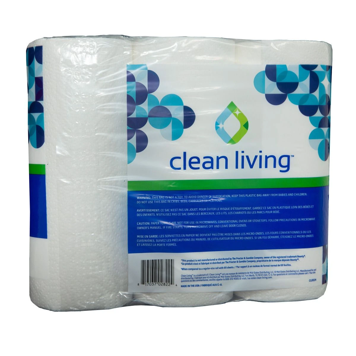 Clean Living Paper Towels, Double Roll, 6-Count, 10024784 - Image 2