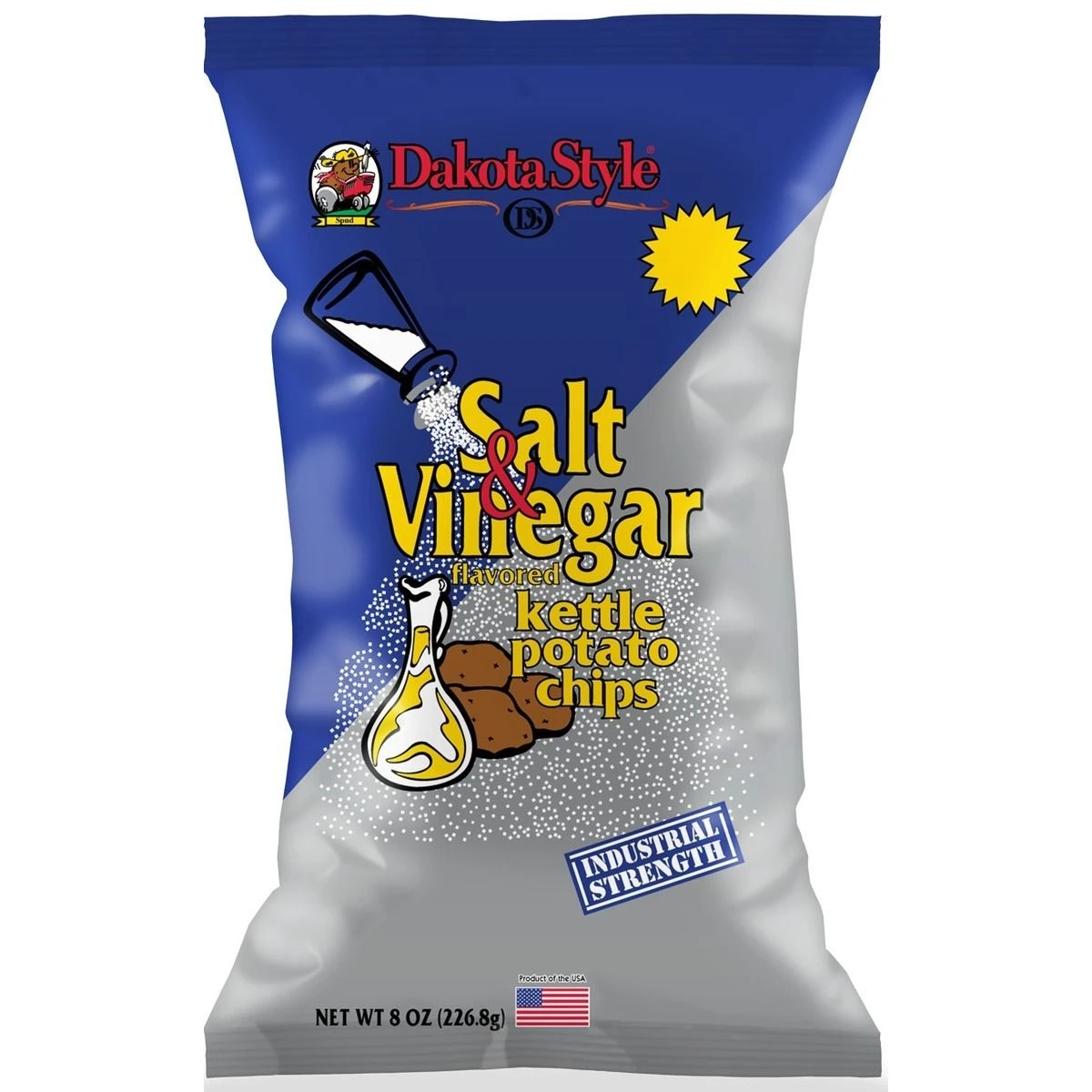 Dakota Style Salt & Vinegar Kettle Chips, 10280, 8 OZ