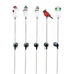 Alpine Solar Winter Iconic Holiday Garden Stakes, Assorted Styles, RGG480ABB