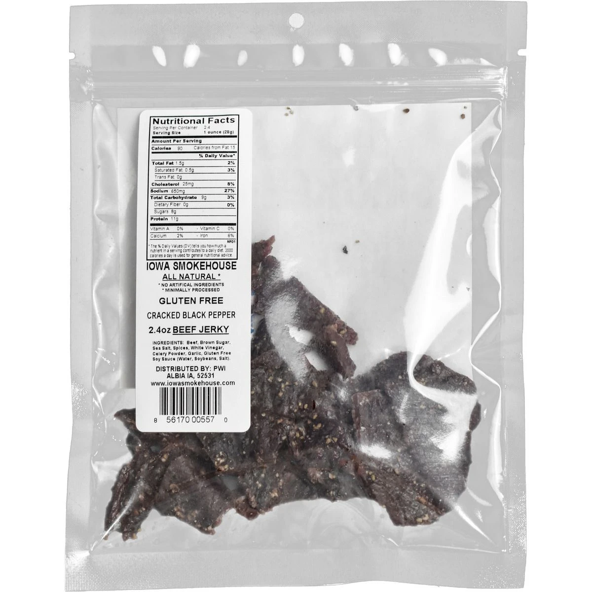 Iowa Smokehouse Ranch Hand Beef Jerky Cracked Black Pepper, IS-RH2JP, 2.4 OZ - Image 2