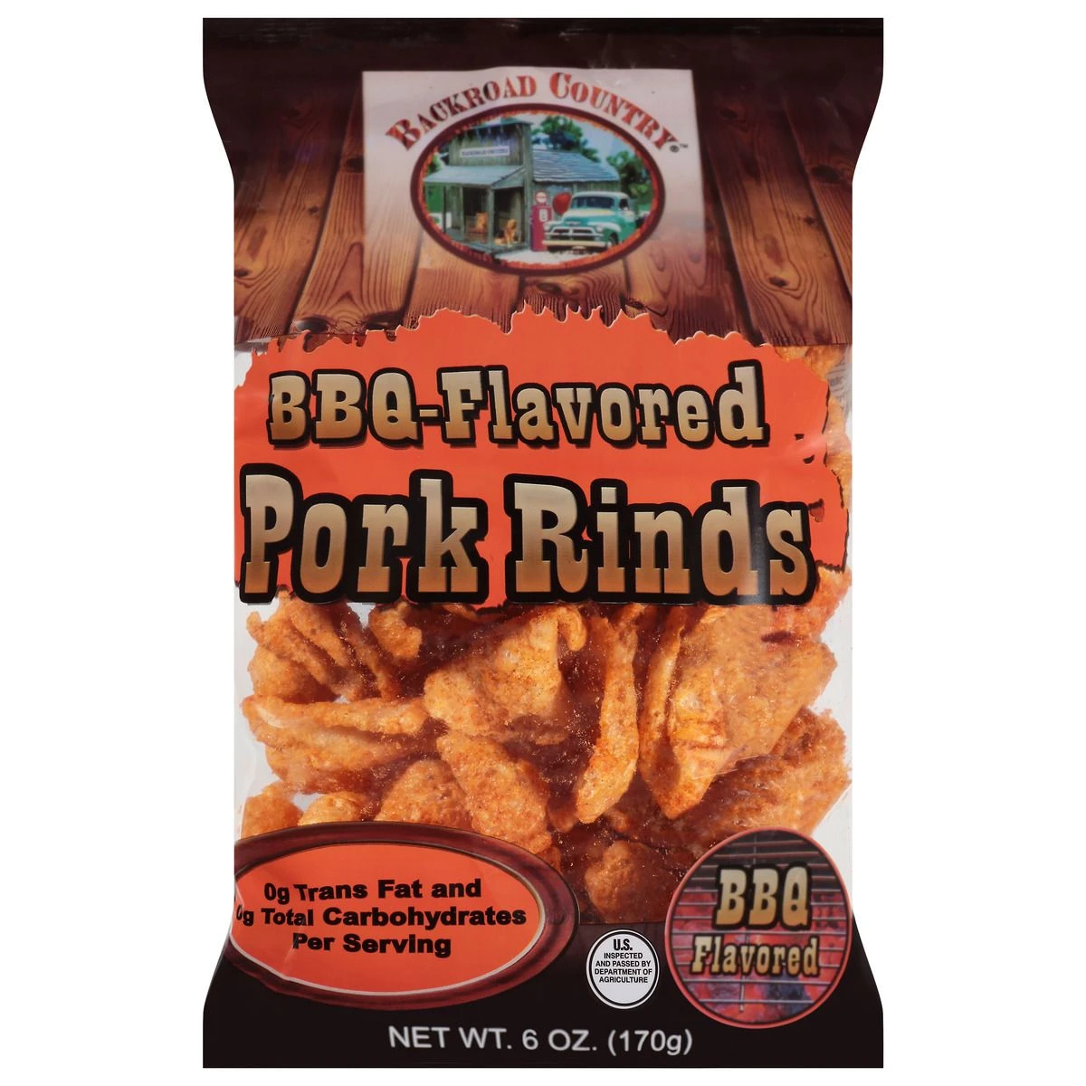 Backroad Country BBQ Pork Rinds, 541427, 6 OZ